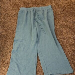 Light Blue Women’s' Pull-On Wide Leg Bottoms